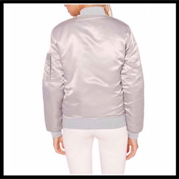 LUXE SATIN MOTO BOMBER JACKET - Picture 2 of 8